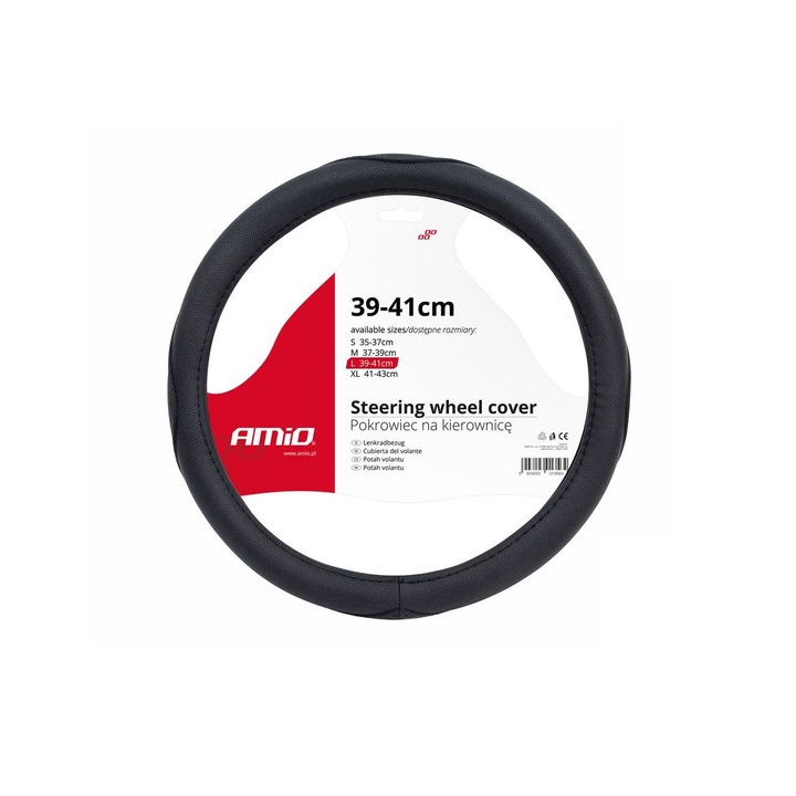 Fekete kormányburkolat SWC-09-L (39-41cm)