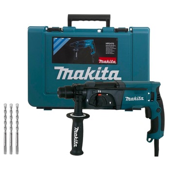 Ciocan rotopercutor Makita HR2470, 780W, 2.4J, 1100rpm, mandrina SDS-Plus, 3 functii+ 3 burghie SDS PLUS Ciocan rotopercutor Makita HR2470, 780W, 2.4J, 1100rpm, mandrina SDS-Plus, 3 functii+ 3 burghie SDS PLUS