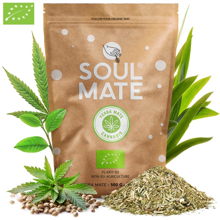 Yerba Mate Bio Tea, Soul Mate Organica Cannabis, Növények, 500g