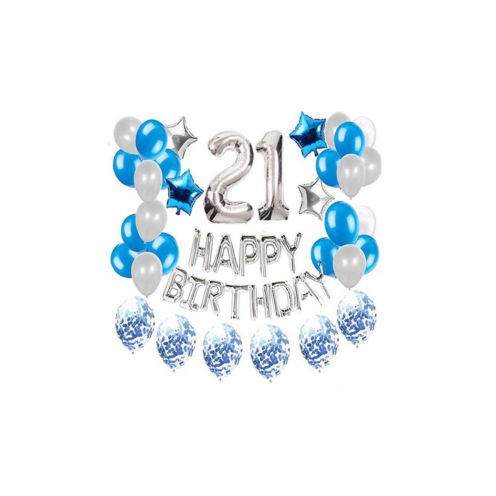 Комплект от 33 балона за партито, честит рожден ден - 21 бр