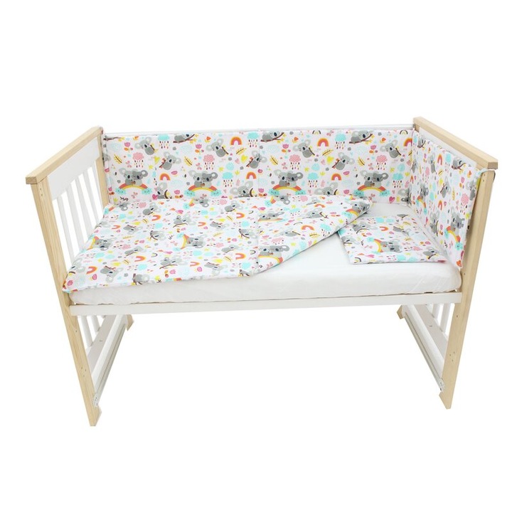 Lenjerie 4 piese, Prichindel, Ursulet Koala, 120x60cm