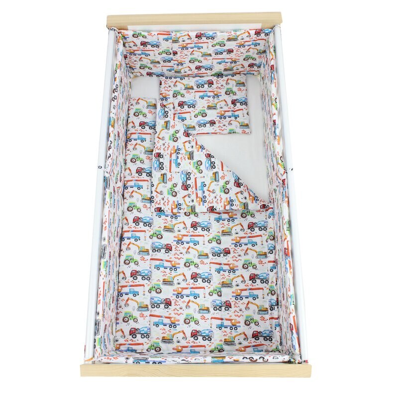 Lenjerie 5 piese, Prichindel, cu masinute,140x70cm