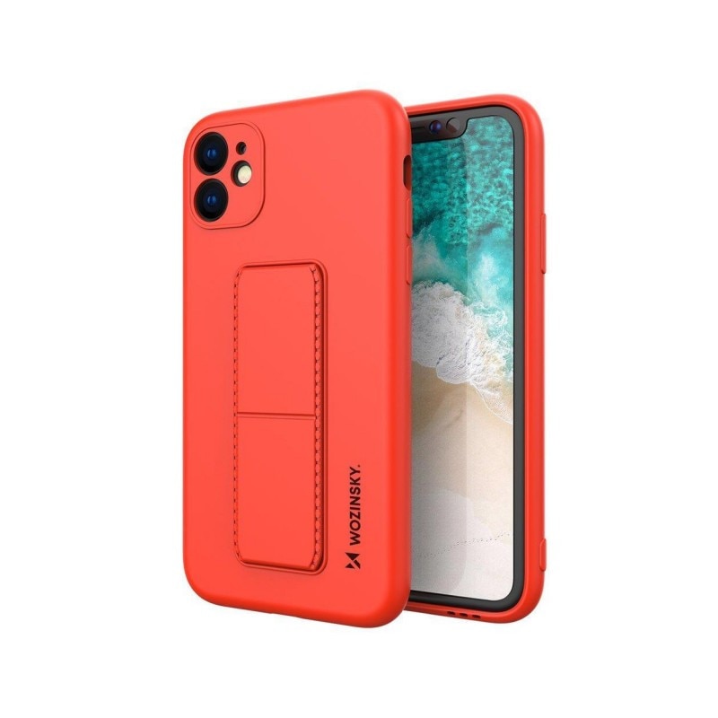 Husa Spate Wozinsky Compatibila Cu iPhone 7 / 8 / Se 2 ( 2020 ), Cu Stand Metalic Pe Spate, Protectie La Camera - Rosu