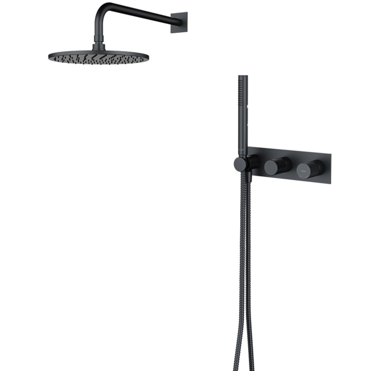 Sistem de dus OMNIRES CONTOUR, Antracit, finisaj periat PVD, duze silicon Easy Clean, montaj incastrat