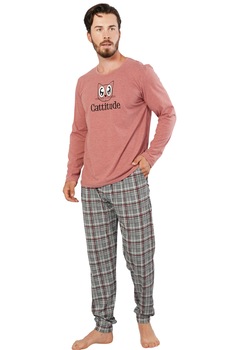 Pijama barbati Gazzaz by Vienetta, model Cattitude , multicolor