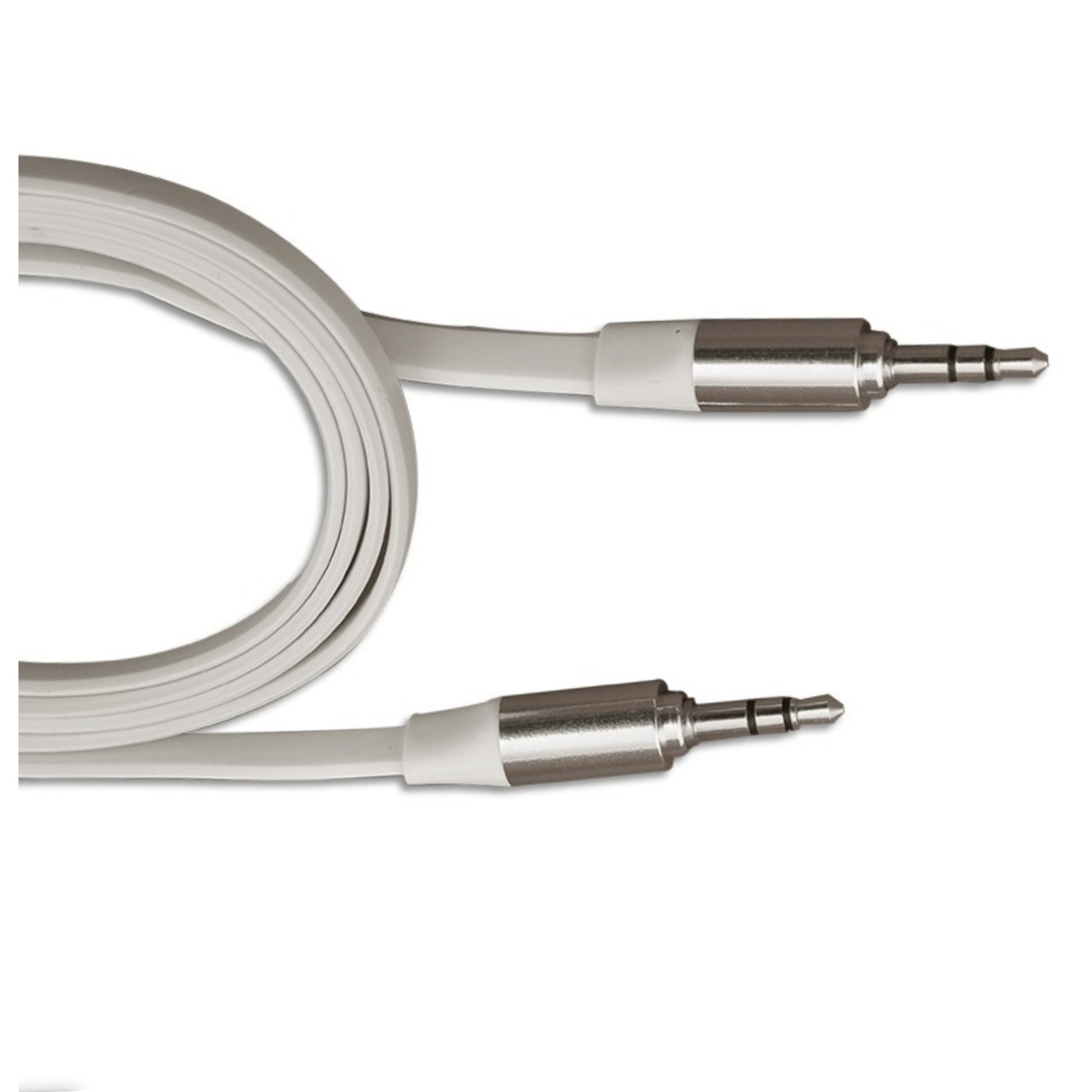 Cablu audio Jack-Jack flat de 3.5 mm, 3 m, Alb