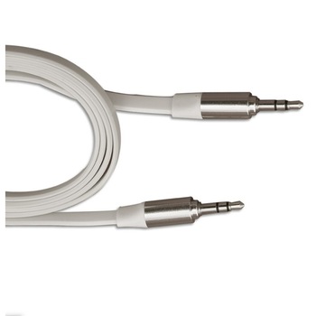 Cablu audio Jack-Jack flat de 3.5 mm, 3 m, Alb Cablu audio Jack-Jack flat de 3.5 mm, 3 m, Alb