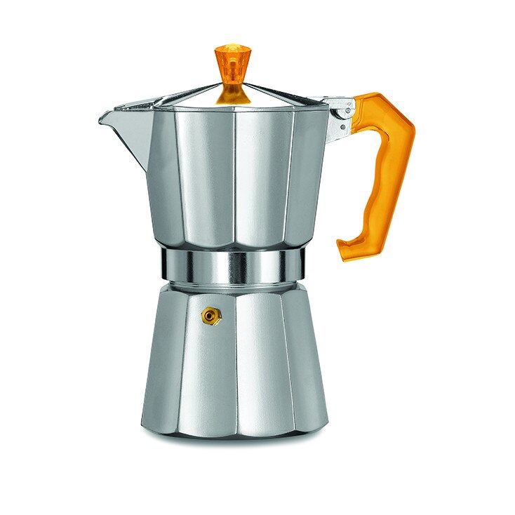Espressor moka 6P ItalExpress Pezzetti maner Portocaliu, aluminiu, 6 cesti