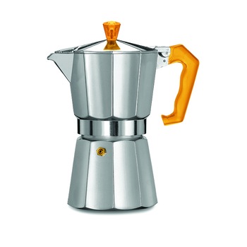 Espressor moka 6P ItalExpress Pezzetti maner Portocaliu, aluminiu, 6 cesti Espressor moka 6P ItalExpress Pezzetti maner Portocaliu, aluminiu, 6 cesti