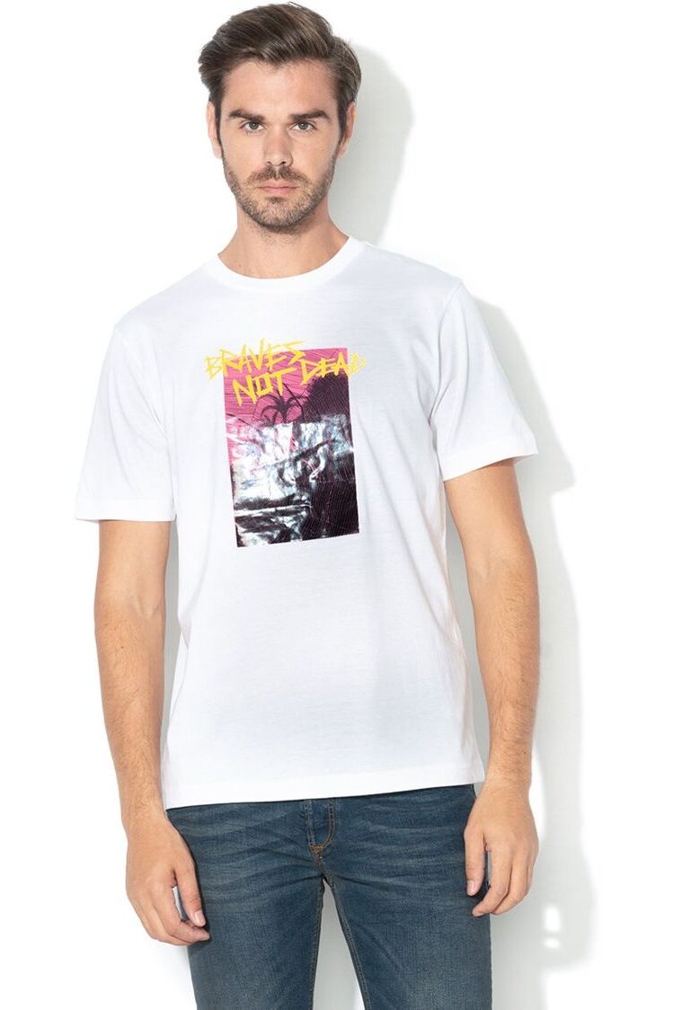 Tricou Barbati Diesel 00Sj3U 00SJ3U, Alb, S
