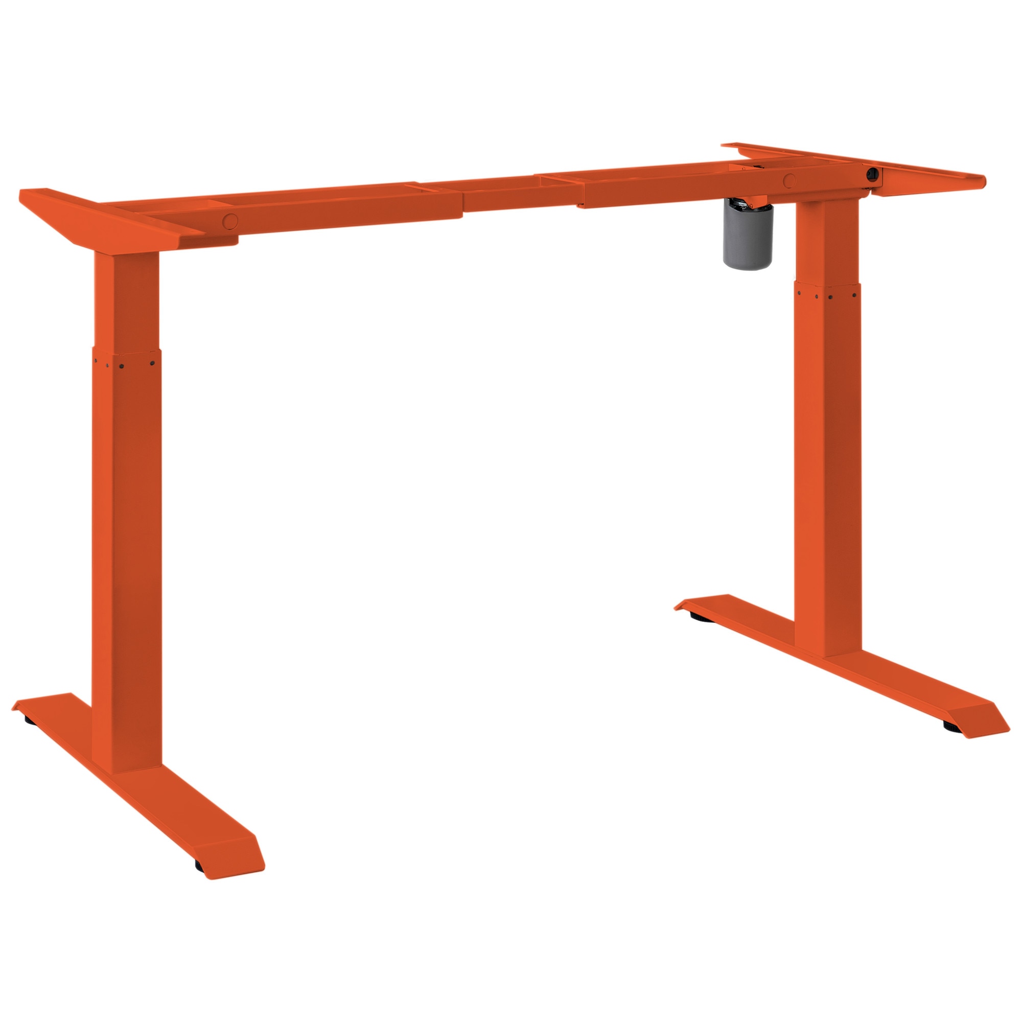 Cadru birou electric QMOBILI Frame I cadru Portocaliu, 1 motor, cadru reglabil pe reglabila, picior patrat 70x70 in 2 trepte, Functii de Memorie si Afisaj Digital, sarcina 80 kg