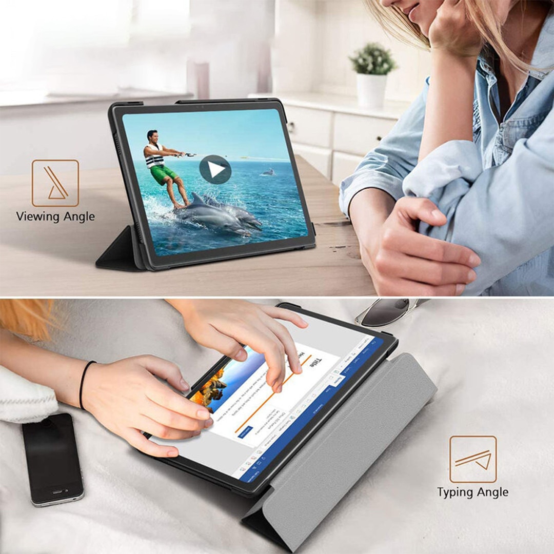 Husa tableta din piele pentru Samsung Galaxy Tab A7 Lite 8.7 inch T220 / T225 (2021), Protectie Completa, Functie de Stand, Negru