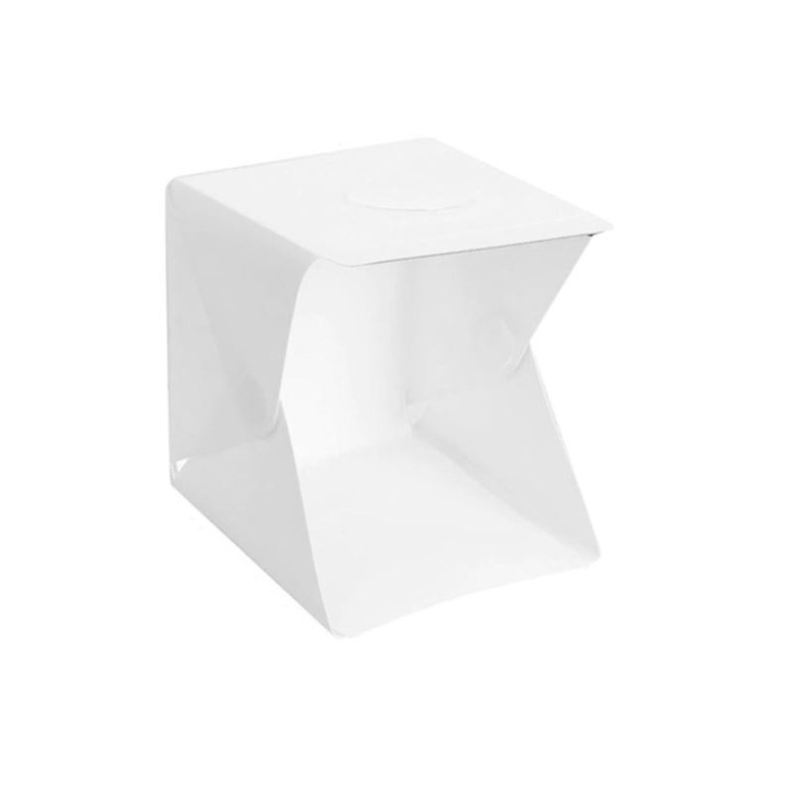 Mini studio foto, BOMSTOM ™, Portabil, LED, 20 cm, Alb