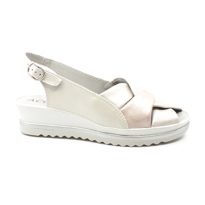 Sandale dama, ACO, piele naturala, multicolor, Alb/Multicolora