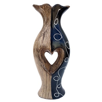 Set 3 vaze decorative din ceramica, cu inima la mijloc 28 cm Set 3 vaze decorative din ceramica, cu inima la mijloc 28 cm