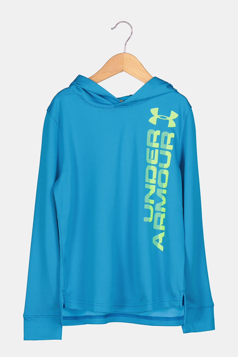 Under Armour, Hanorac cu logo, pentru alergare, Turcoaz, Verde electric