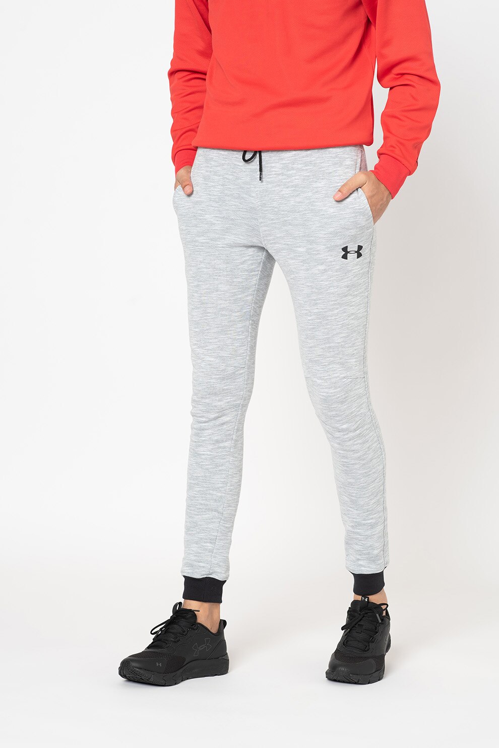 Under Armour, Pantaloni conici pentru antrenament Baseline, Gri melange