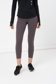 Under Armour, Colanti crop cu garnituri de plasa, pentru fitness Rush, Violet prafuit, L Under Armour, Colanti crop cu garnituri de plasa, pentru fitness Rush, Violet prafuit, L