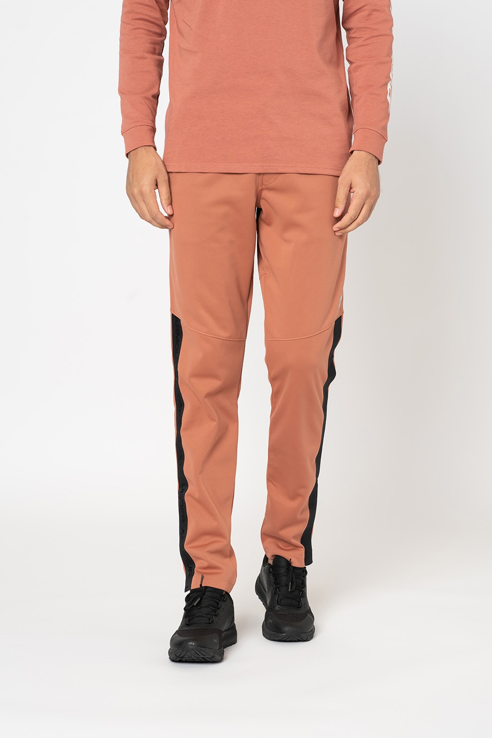 Under Armour, Pantaloni sport cu snur si talie elastica, pentru fitness Recover, Scortisoara