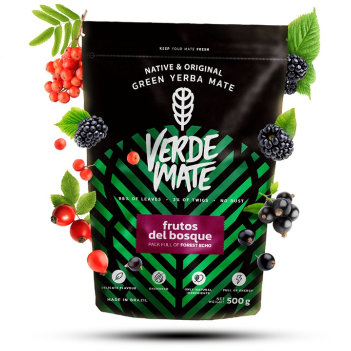 Yerba Mate Tea, Verde Mate, Frutos del Bosque Erdei Gyümölcsös 500g