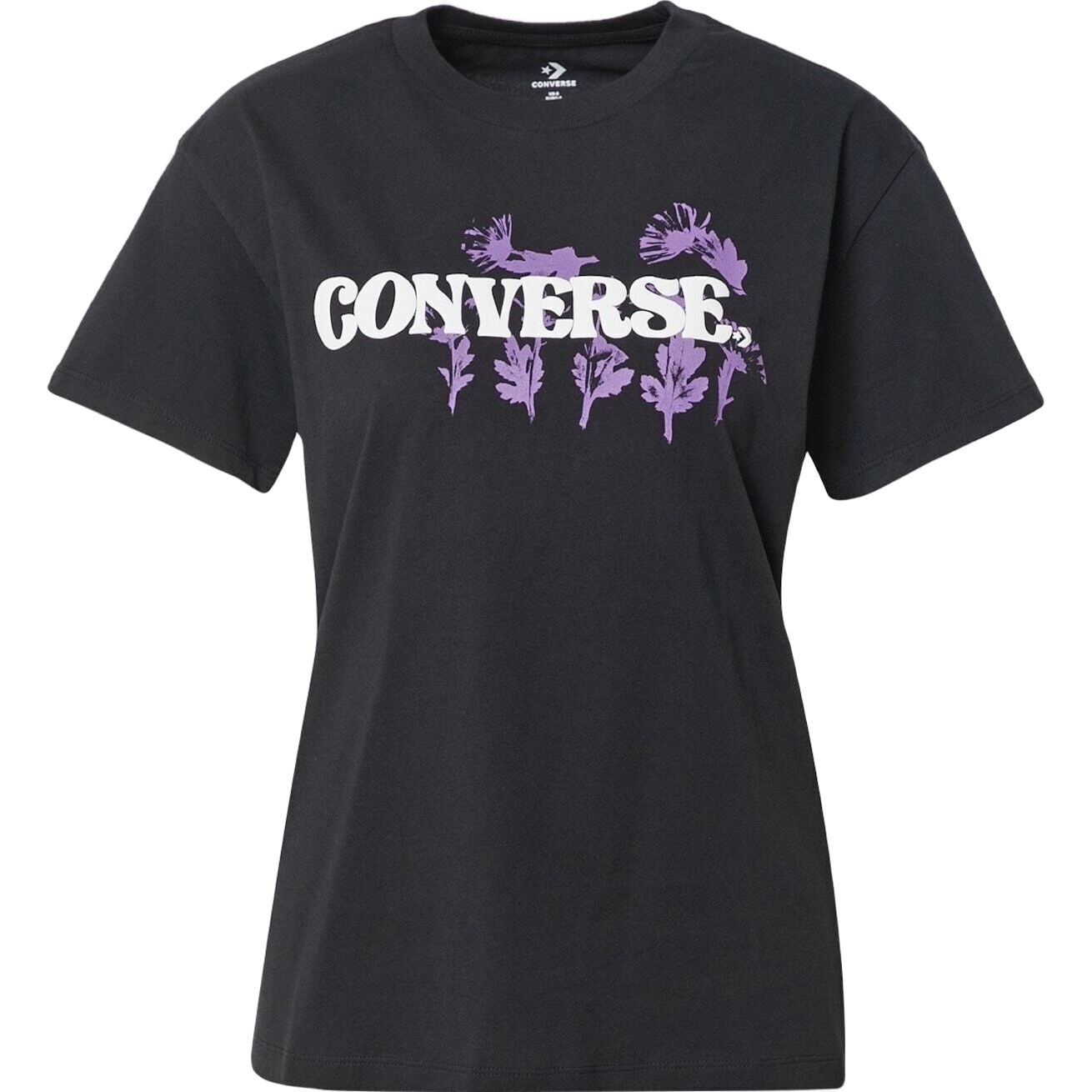 Tricou Converse Hybrid Flower Relaxed Tee, Negru