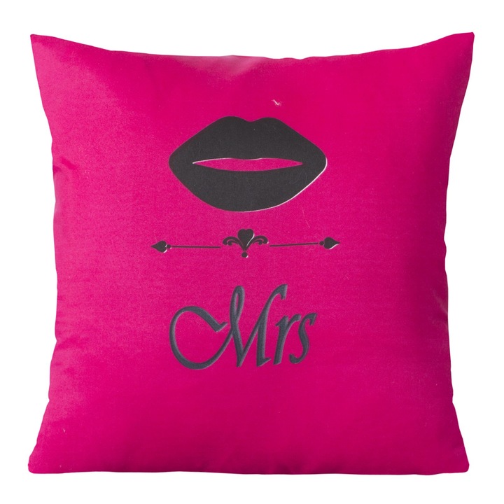 Fata de perna decorativa Eurofirany NEVAN 40x40 Roz/Negru