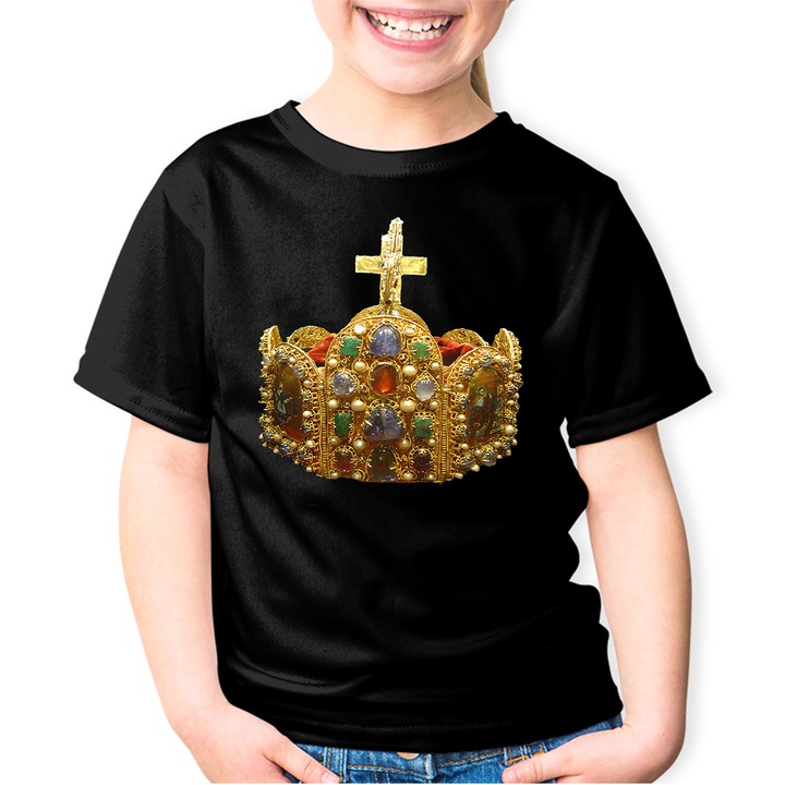Tricou copii Age of Empires Imperial Crown of Germany Gemstone Gift, Negru