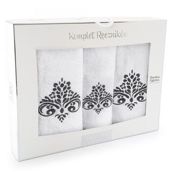 Set de prosoape 3 bucati, Zwoltex, Model Sultan, Alb Set de prosoape 3 bucati, Zwoltex, Model Sultan, Alb