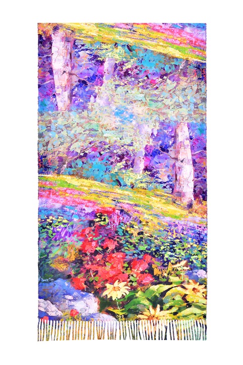 Dacali Festett sál, kasmír, piros / kék