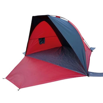 Cort pentru plaja, Spartan, 130 x 210 x 115 cm, rosu/negru, tesatura poliester si cadru otel, protectie sporita Cort pentru plaja, Spartan, 130 x 210 x 115 cm, rosu/negru, tesatura poliester si cadru otel, protectie sporita