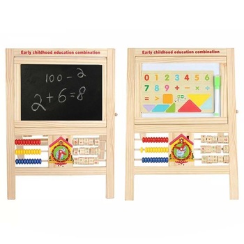 Tabla multifunctionala dubla din lemn, 42x30 cm cu 2 fete, ceas, abacus, alfabetar si accesorii, WD8003 RCO® Tabla multifunctionala dubla din lemn, 42x30 cm cu 2 fete, ceas, abacus, alfabetar si accesorii, WD8003 RCO®