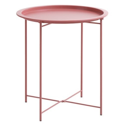 Masa de cafea Yana, otel, Roz pudra, rotunda 51 cm