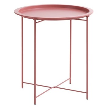 Masa de cafea Yana, otel, Roz pudra, rotunda 51 cm Masa de cafea Yana, otel, Roz pudra, rotunda 51 cm