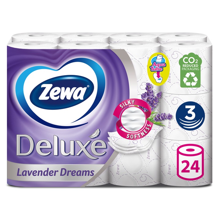 Zewa Deluxe 3 rétegű toalettpapír, Lavender Dreams, 24 tekercs