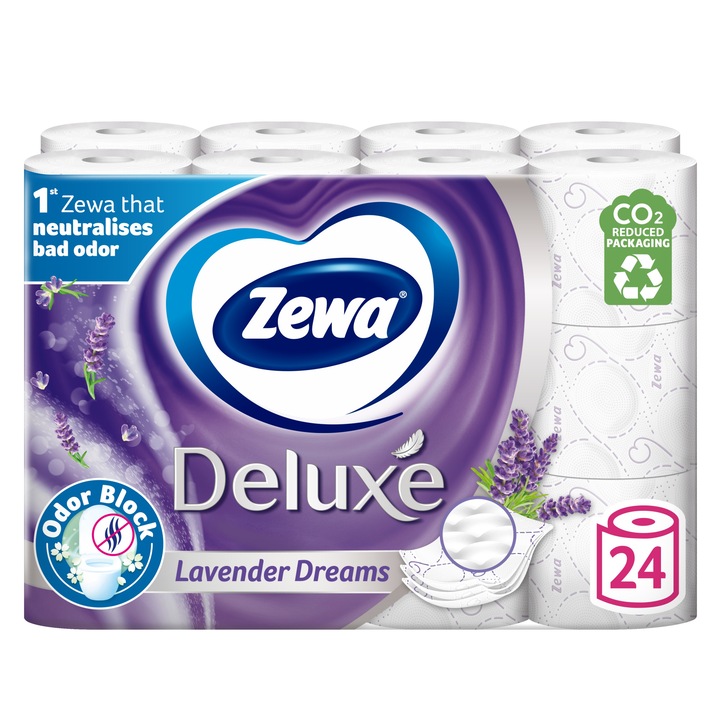 Zewa Deluxe 3 rétegű toalettpapír, Lavender Dreams, 24 tekercs