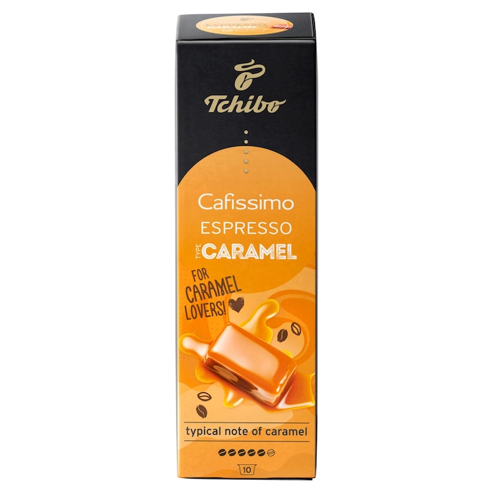 Tchibo Cafissimo Espresso Caramel kávékapszula, karamell ízesítéssel, 10 db, 75 g