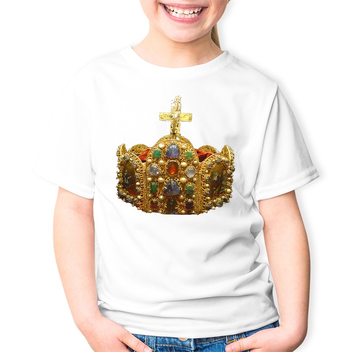 Tricou copii Age of Empires Imperial Crown of Germany Gemstone Gift, Alb