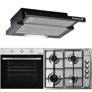 Pachet HAUSBERG Basic Style Plus, Cuptor electric Incorporabil HB8052, Clasa A, 71L, 2000W, Negru/Inox, Plita Incorporabila HB555, 4 arzatoare, Gaz, Inox, Hota incorporabila telescopica HB1285NG, Putere de absorbtie 420 m3/h, 2 motoare, 60 cm, Negru Pachet HAUSBERG Basic Style Plus, Cuptor electric Incorporabil HB8052, Clasa A, 71L, 2000W, Negru/Inox, Plita Incorporabila HB555, 4 arzatoare, Gaz, Inox, Hota incorporabila telescopica HB1285NG, Putere de absorbtie 420 m3/h, 2 motoare, 60 cm, Negru