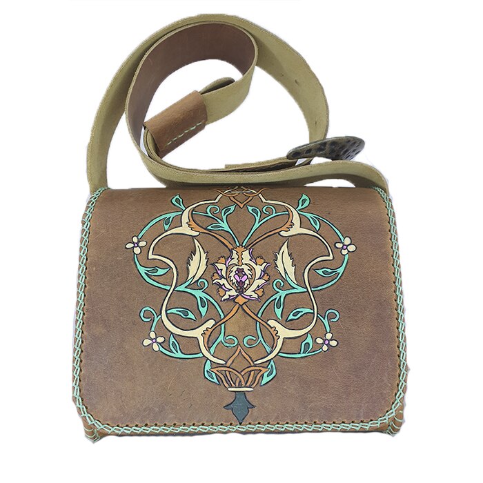 Poseta decupata si pictata manual, multicolor, AG Design, dimensiune 23/19.5/11.5 cm