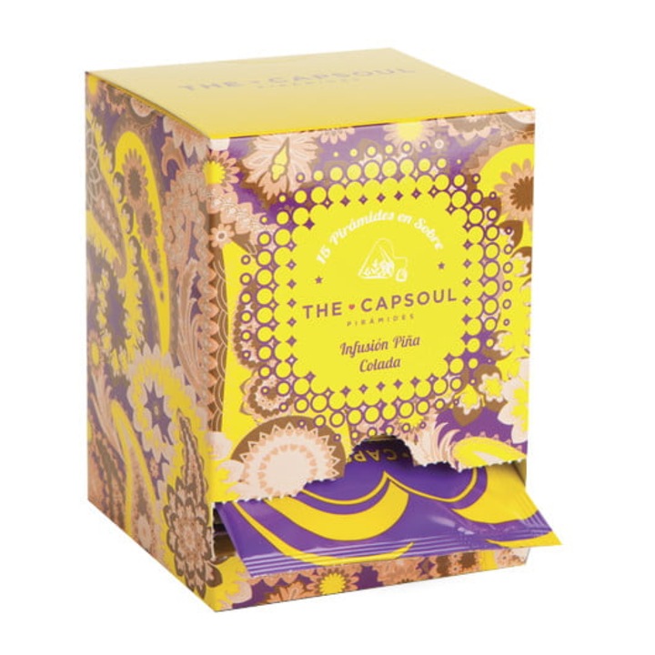 The Cap Soul Tea, Pina Colada, 15 tasak, gyógynövényes, gyümölcsös, antioxidáns, vitalizáló, tápláló, 100%-ban természetes összetevők