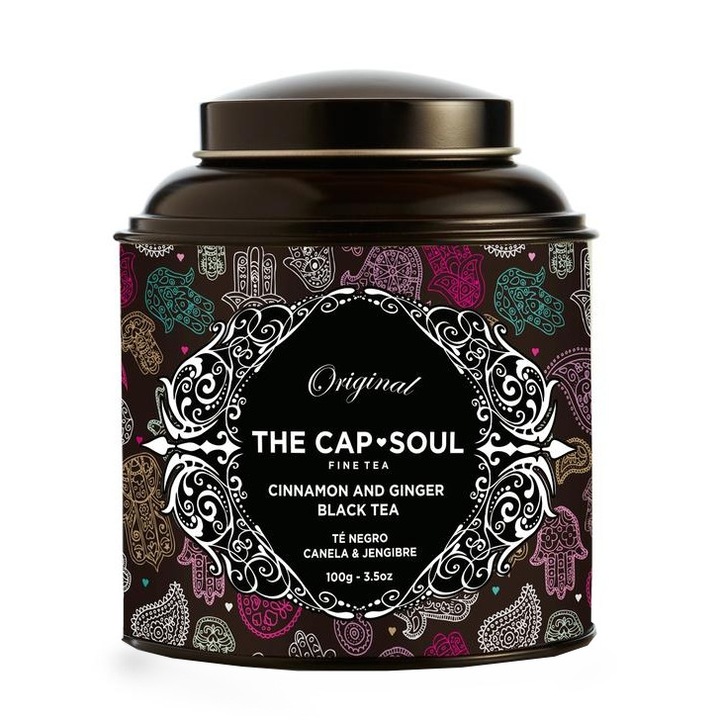 Ceai negru The Cap Soul, Cinnamon & Ginger, 100 g, tip infuzie, din plante, scortisoara, ghimbir, aroma de vanilie, ingrediente naturale 100%