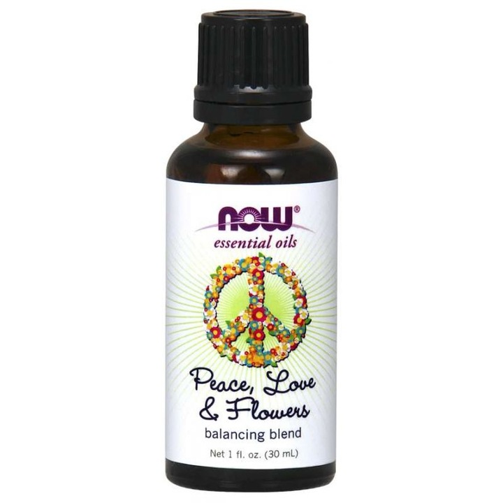 Етерично масло, пачули и иланг-иланг, NOW FOODS, Oil Essential Peace, Love & Flowers - 30 мл