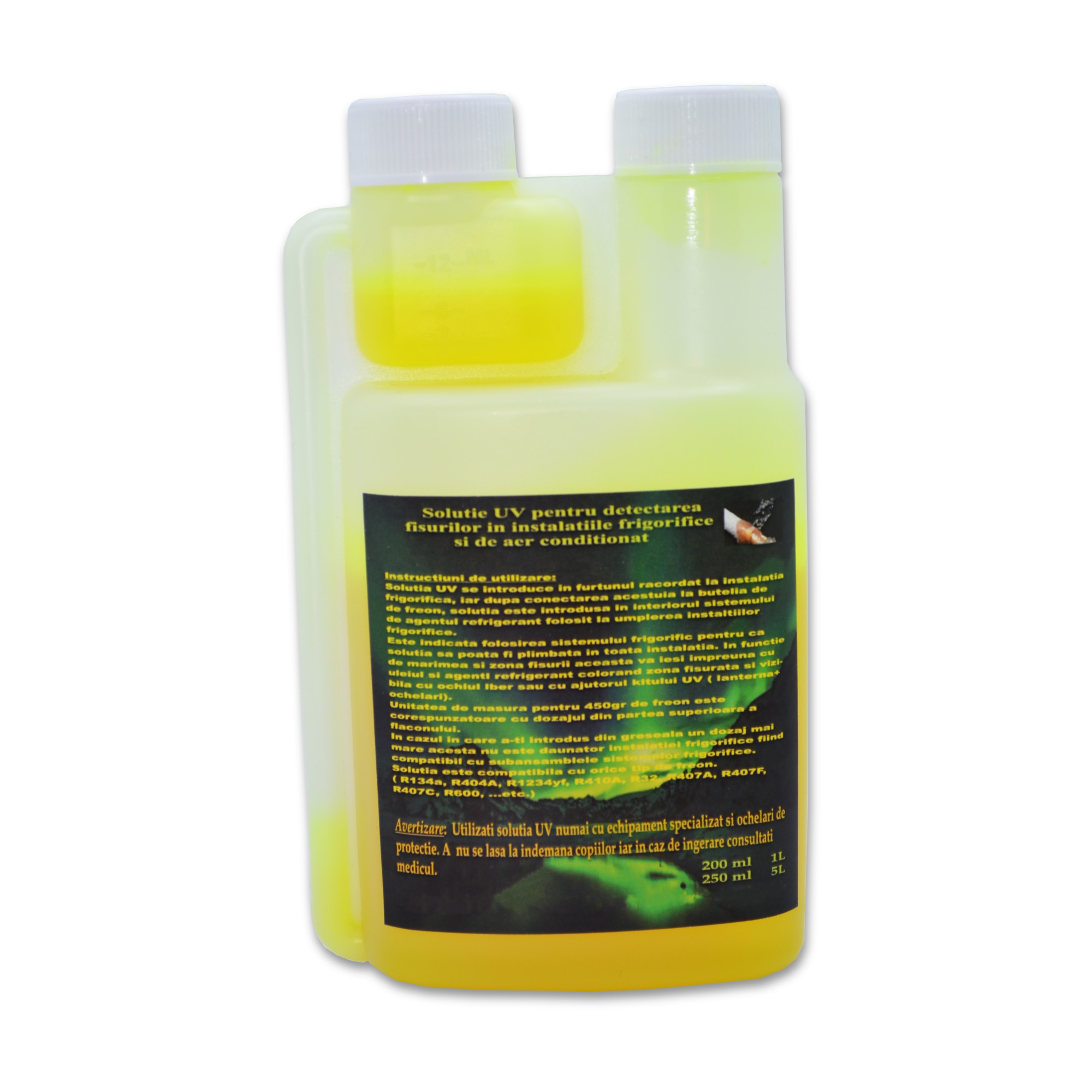 Solutie UV universala 200ml, pentru detectarea fisurilor in instalatiile frigorifice si de aer conditionat