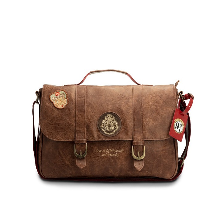 ABYSTYLE HARRY POTTER Roxfort válltáska, barna