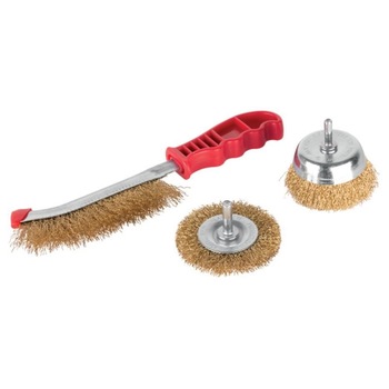 Set 3 perii de sarma, Strend Pro Tigerlion 8003B, cu tija si maner, diametru 75 mm Set 3 perii de sarma, Strend Pro Tigerlion 8003B, cu tija si maner, diametru 75 mm