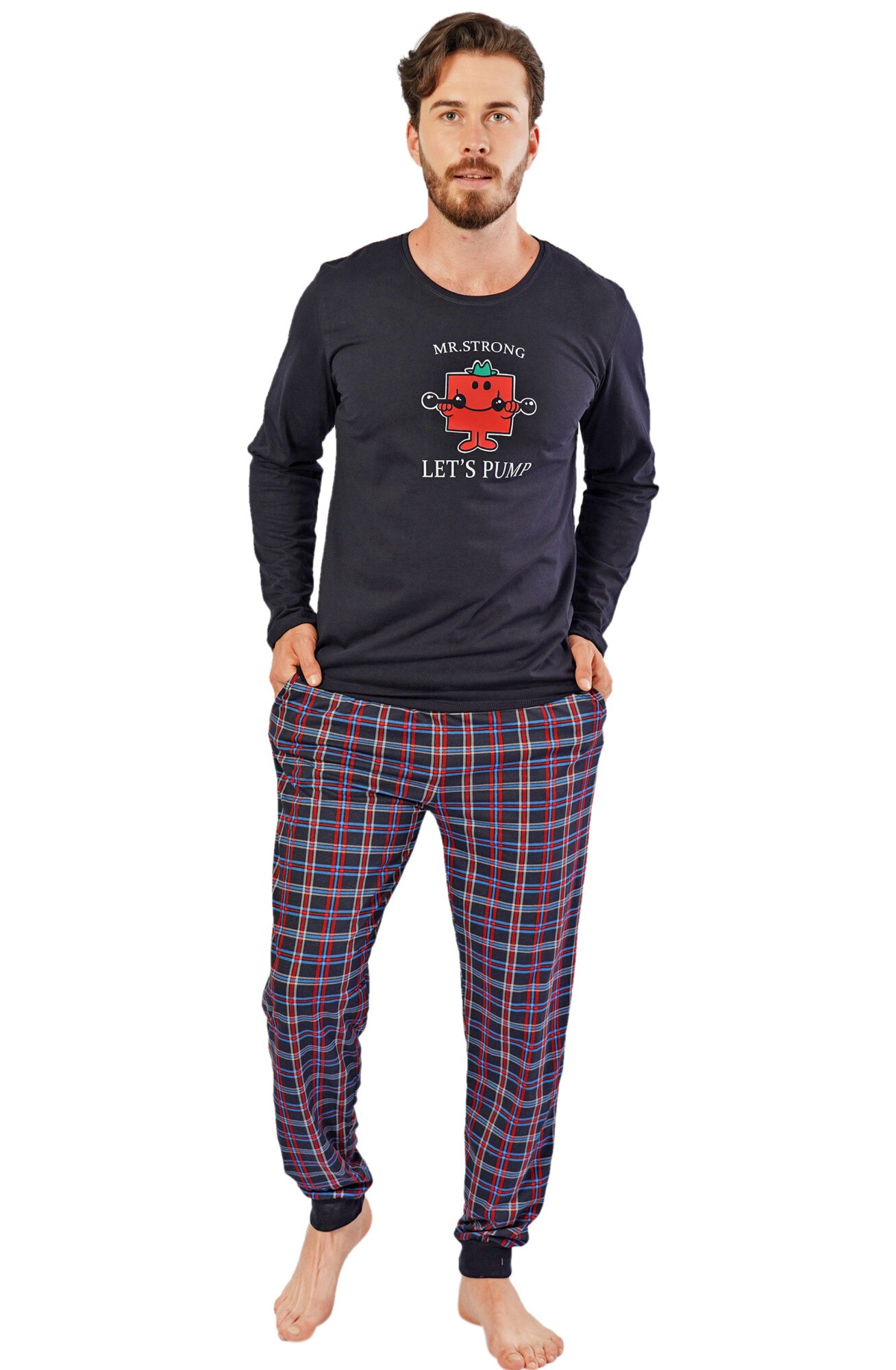 Pijama barbati Gazzaz by Vienetta, model Mr.Strong, indigo