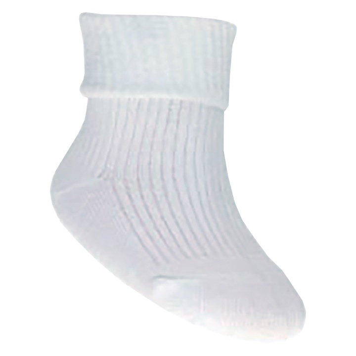 Fehér pamut baba zokni, alkalmi újszülött bokazokni (Fehér, 6-9 hó)