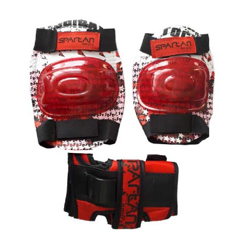 Set protectii corporale, SPARTAN, Red Star, 6 piese, marimea L, protectie pentru genunchi, coate si incheieturi
