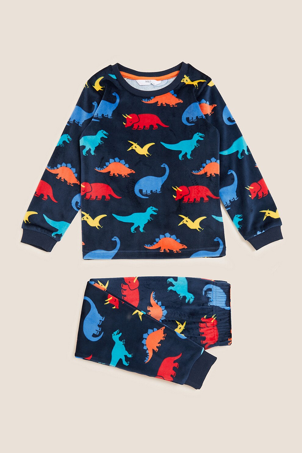 Marks & Spencer, Pijama cu model grafic, Bleumarin/Albastru/Rosu