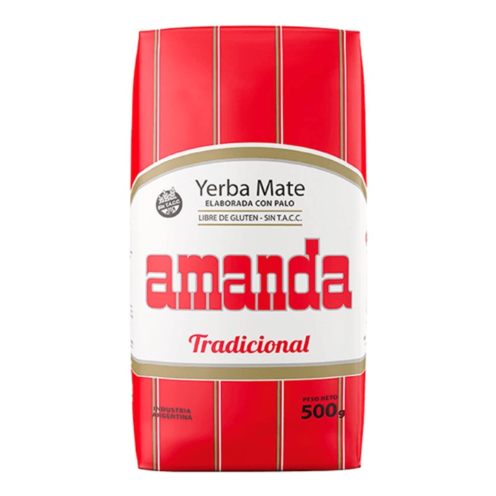 Yerba Mate Tea, Amanda, Elaborada Con Palo Tradicional, Szárított gyümölcs, 0.5 kg